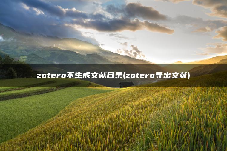 zotero不生成文献目录(zotero导出文献)