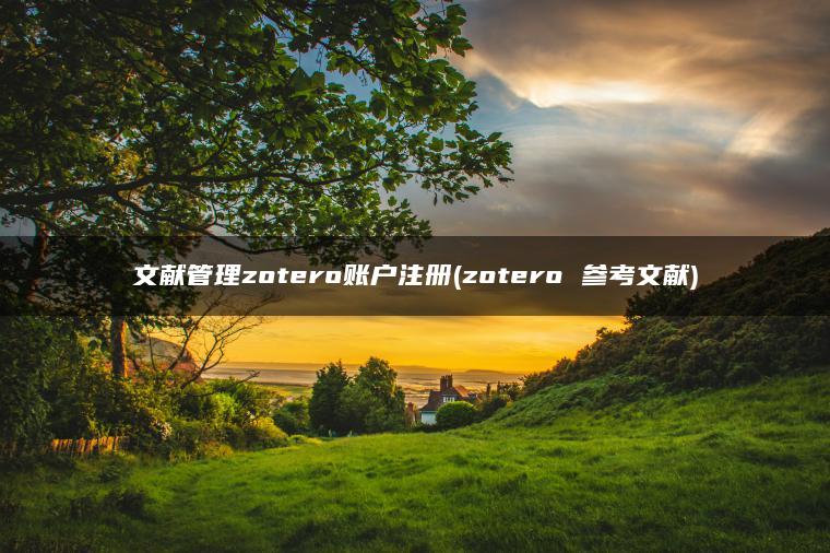 文献管理zotero账户注册(zotero 参考文献)