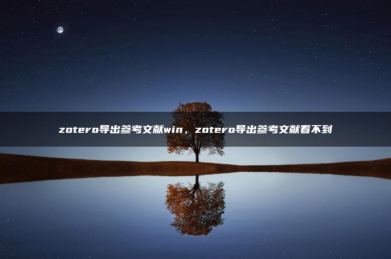 zotero导出参考文献win，zotero导出参考文献看不到