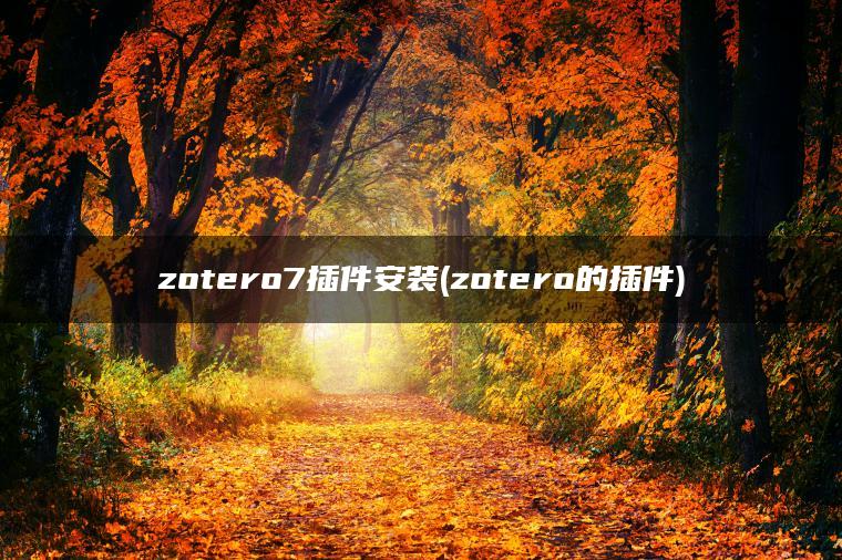 zotero7插件安装(zotero的插件)