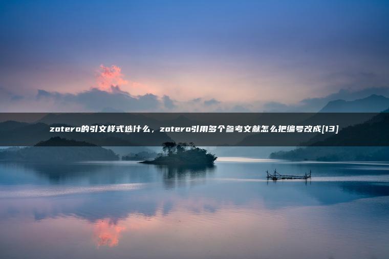 zotero的引文样式选什么，zotero引用多个参考文献怎么把编号改成[13]