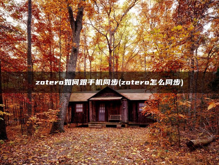 zotero如何跟手机同步(zotero怎么同步)