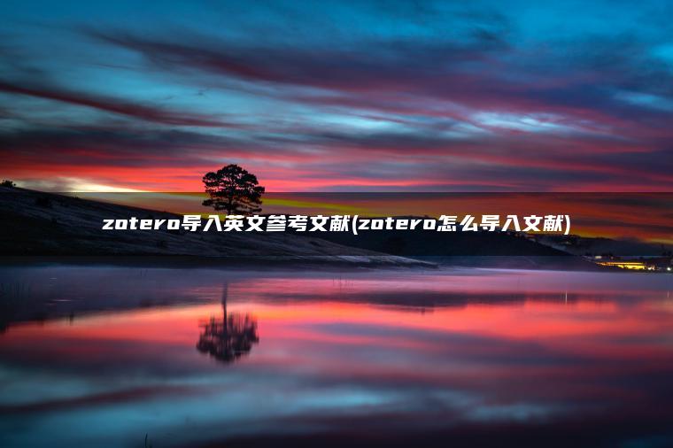 zotero导入英文参考文献(zotero怎么导入文献)