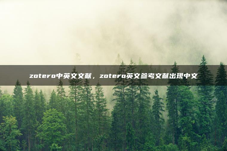 zotero中英文文献，zotero英文参考文献出现中文