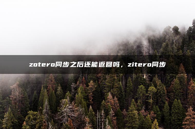 zotero同步之后还能返回吗，zitero同步