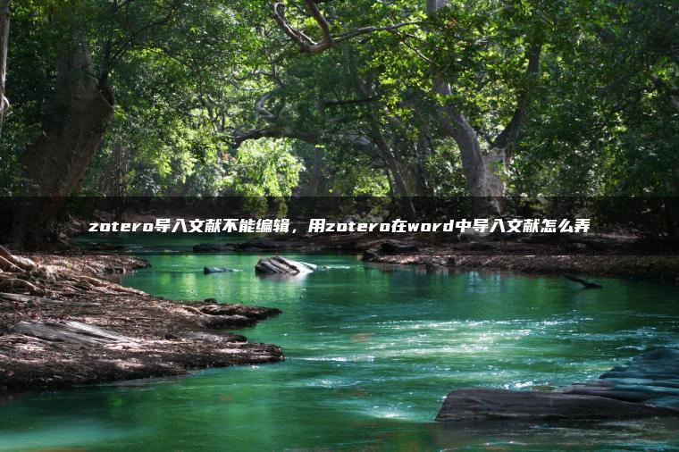 zotero导入文献不能编辑，用zotero在word中导入文献怎么弄