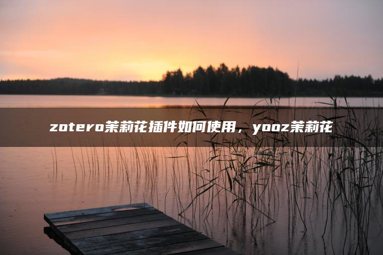zotero茉莉花插件如何使用，yooz茉莉花