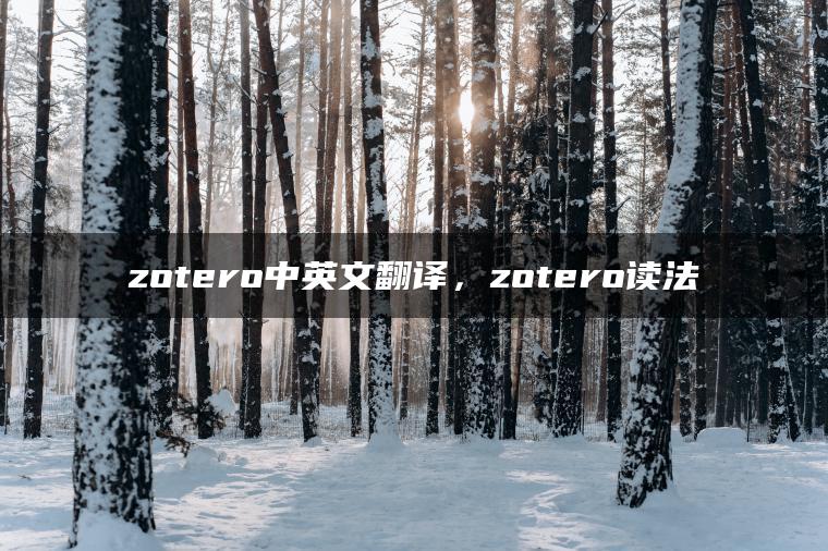 zotero中英文翻译，zotero读法