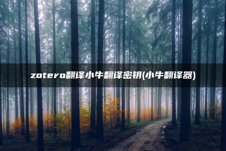 zotero翻译小牛翻译密钥(小牛翻译器)