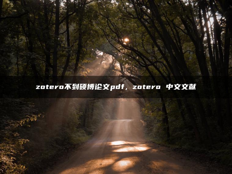 zotero不到硕博论文pdf，zotero 中文文献