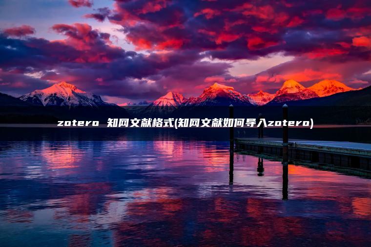 zotero 知网文献格式(知网文献如何导入zotero)