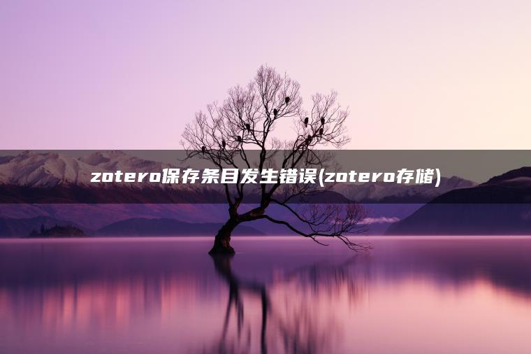 zotero保存条目发生错误(zotero存储)
