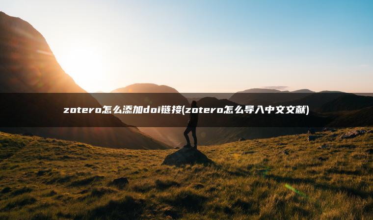 zotero怎么添加doi链接(zotero怎么导入中文文献)