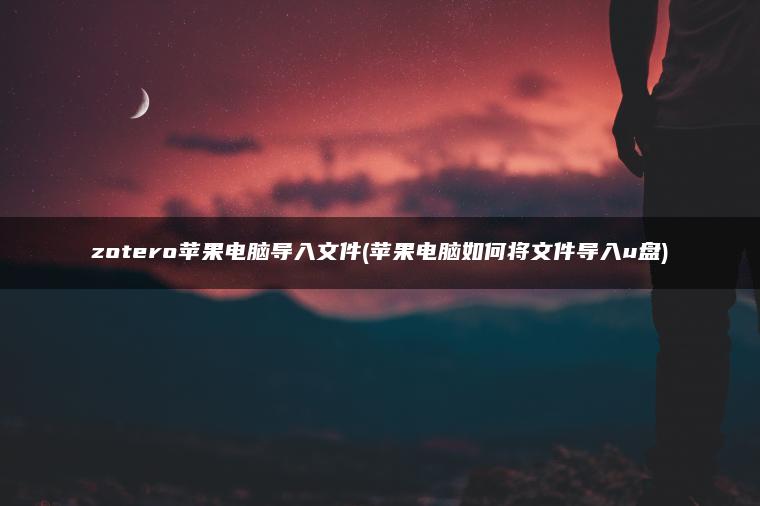 zotero苹果电脑导入文件(苹果电脑如何将文件导入u盘)