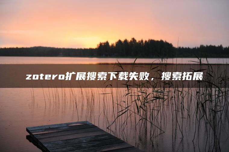 zotero扩展搜索下载失败，搜索拓展