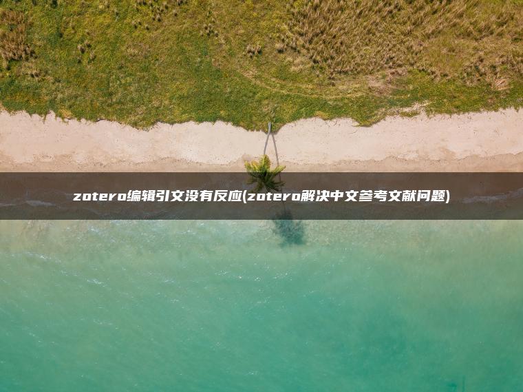 zotero编辑引文没有反应(zotero解决中文参考文献问题)