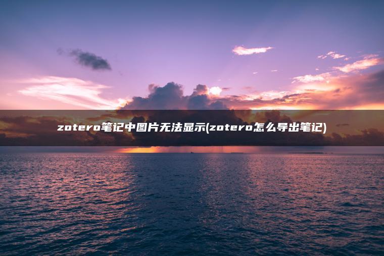 zotero笔记中图片无法显示(zotero怎么导出笔记)