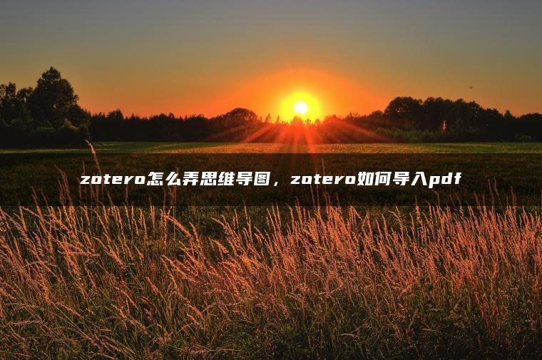 zotero怎么弄思维导图，zotero如何导入pdf