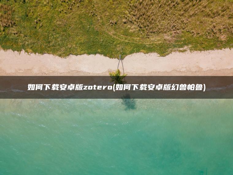 如何下载安卓版zotero(如何下载安卓版幻兽帕鲁)