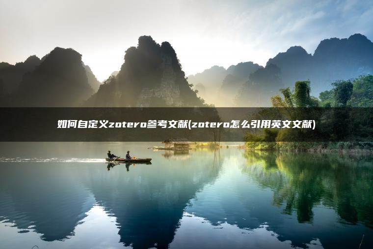 如何自定义zotero参考文献(zotero怎么引用英文文献)