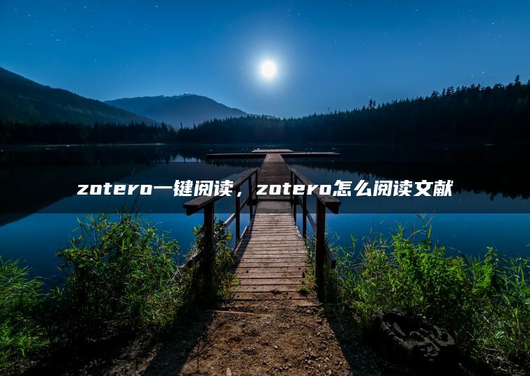 zotero一键阅读，zotero怎么阅读文献