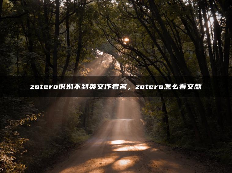 zotero识别不到英文作者名，zotero怎么看文献