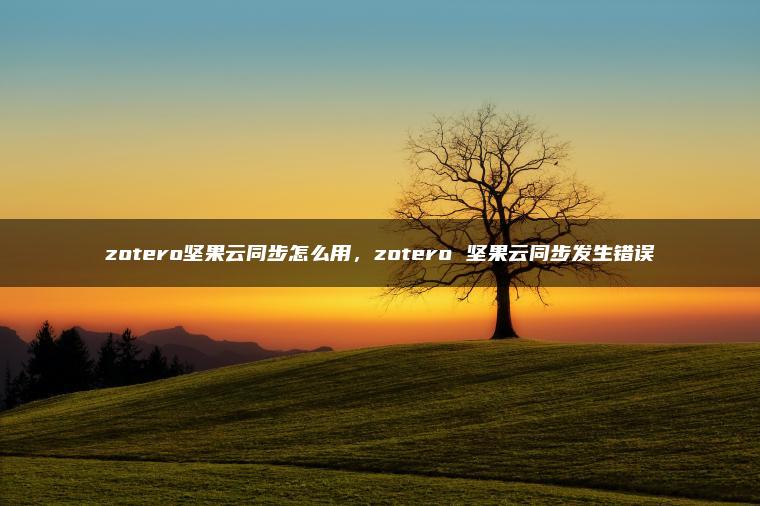 zotero坚果云同步怎么用，zotero 坚果云同步发生错误