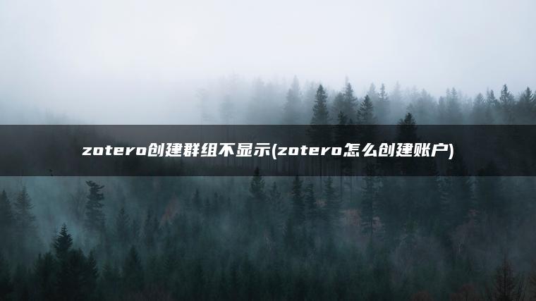 zotero创建群组不显示(zotero怎么创建账户)