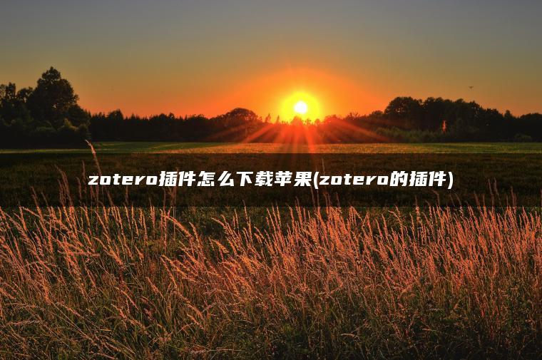 zotero插件怎么下载苹果(zotero的插件)
