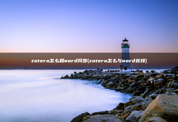 zotero怎么和word同步(zotero怎么与word连接)
