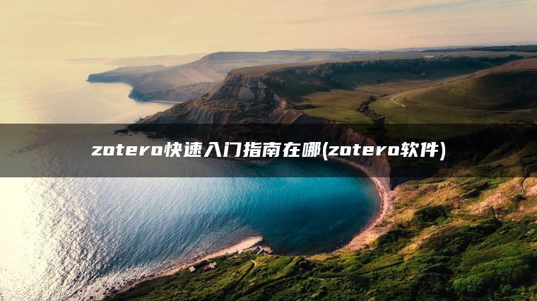 zotero快速入门指南在哪(zotero软件)