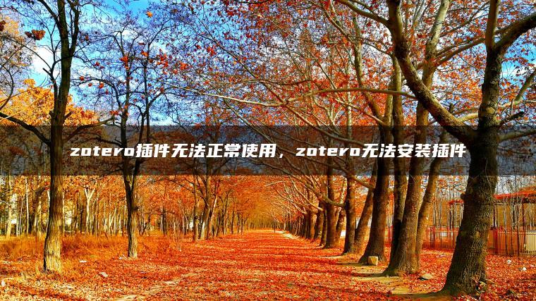 zotero插件无法正常使用，zotero无法安装插件