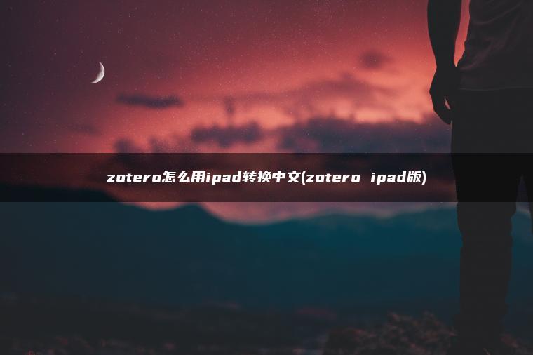 zotero怎么用ipad转换中文(zotero ipad版)
