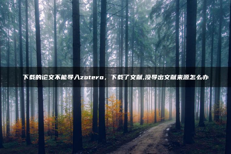 下载的论文不能导入zotero，下载了文献,没导出文献来源怎么办