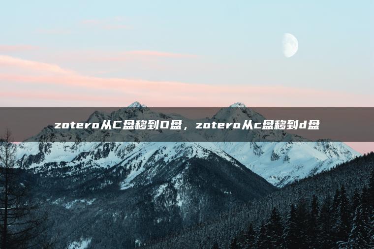 zotero从C盘移到D盘，zotero从c盘移到d盘