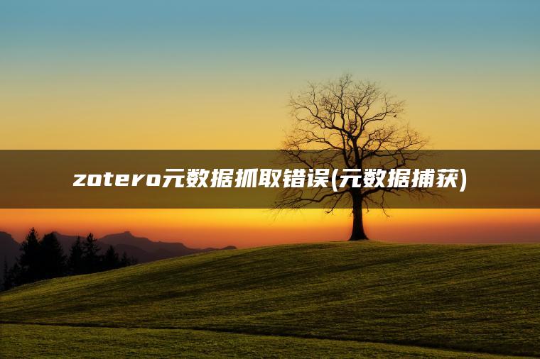 zotero元数据抓取错误(元数据捕获)