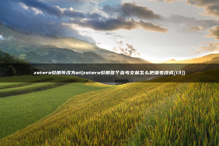 zotero引用等改为et(zotero引用多个参考文献怎么把编号改成[13])