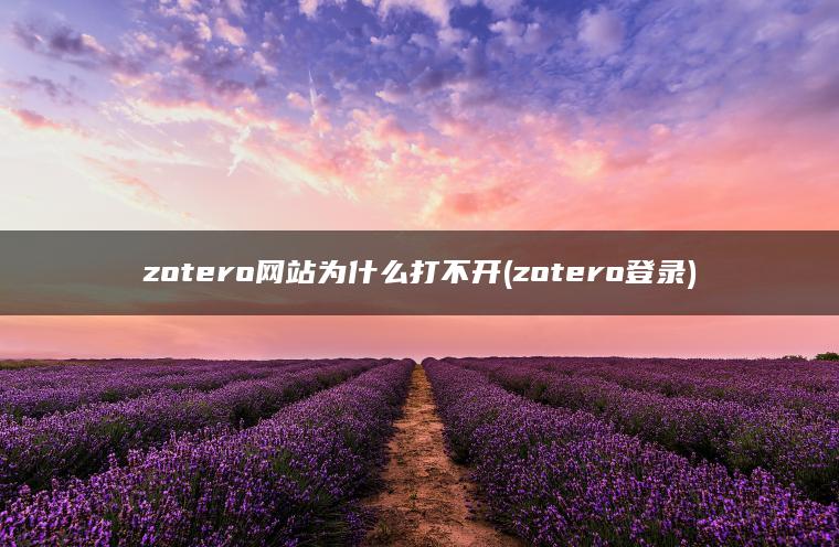 zotero网站为什么打不开(zotero登录)