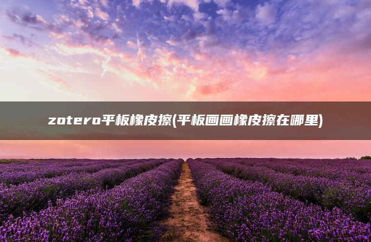 zotero平板橡皮擦(平板画画橡皮擦在哪里)