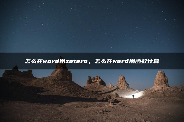 怎么在word用zotero，怎么在word用函数计算