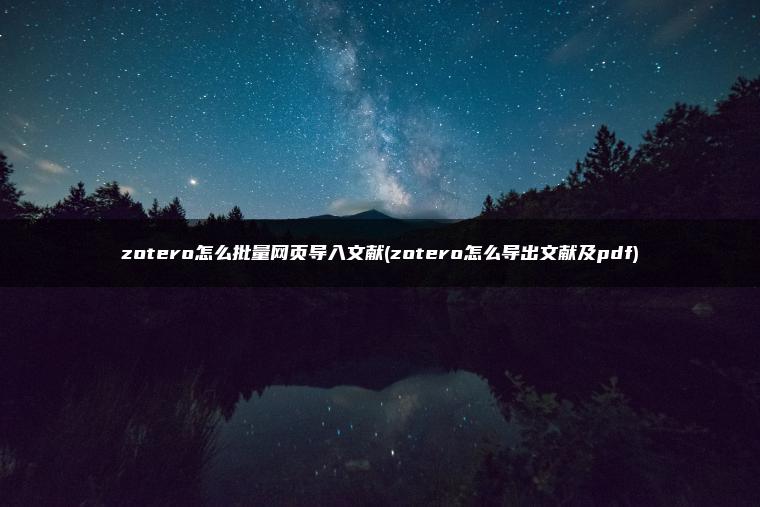 zotero怎么批量网页导入文献(zotero怎么导出文献及pdf)