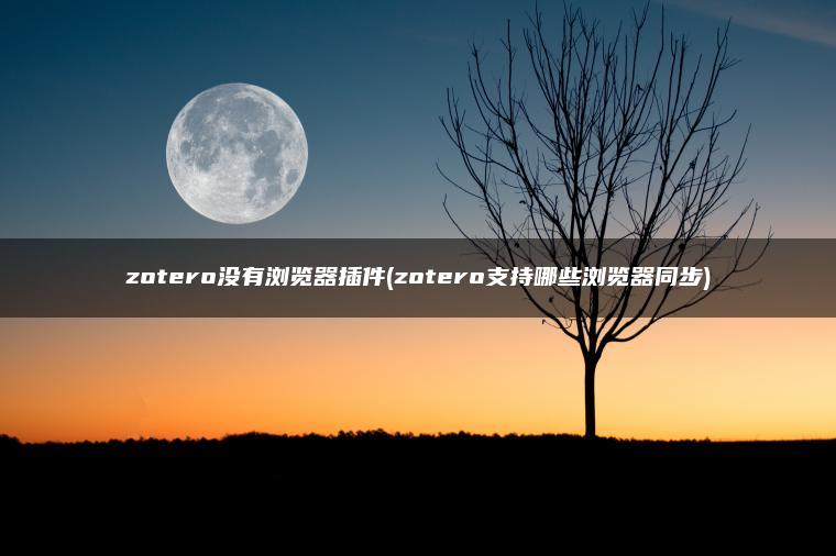 zotero没有浏览器插件(zotero支持哪些浏览器同步)