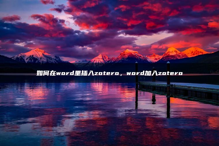 如何在word里插入zotero，word加入zotero