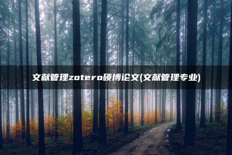 文献管理zotero硕博论文(文献管理专业)