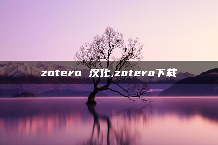 zotero 汉化,zotero下载