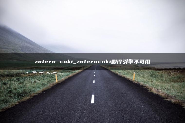 zotero cnki_zoterocnki翻译引擎不可用