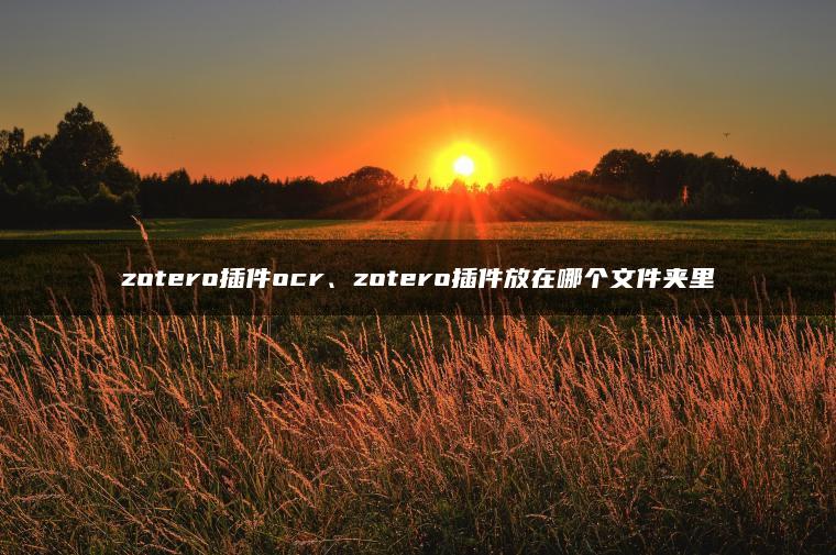 zotero插件ocr、zotero插件放在哪个文件夹里
