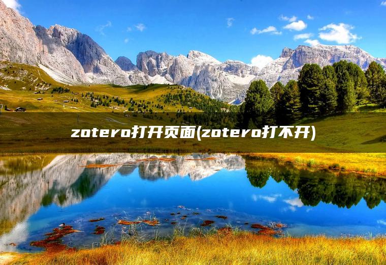 zotero打开页面(zotero打不开)