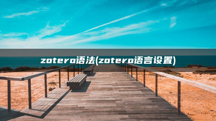 zotero语法(zotero语言设置)