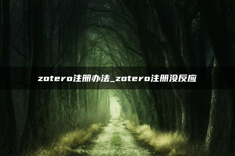 zotero注册办法_zotero注册没反应